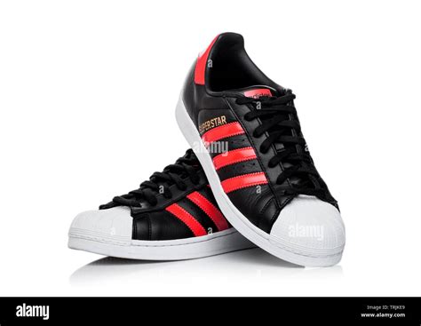 adidas superstar dunkel mit roten streifen